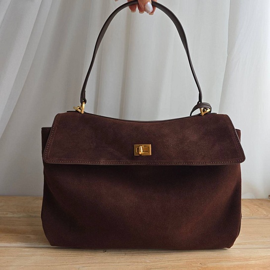 Замшевая сумка Balenciaga Rodeo 28x20 см - Brown