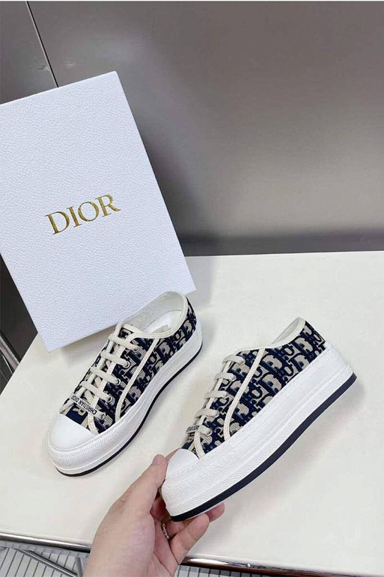 Женские кеды на платформе Dior Walk'n' - Beige