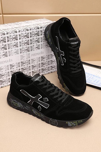 Чёрные замшевые кроссовки Premiata Mick   