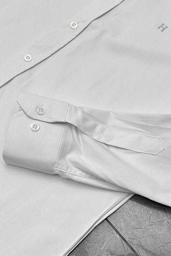 Мужская белая рубашка Hermes H embroidered