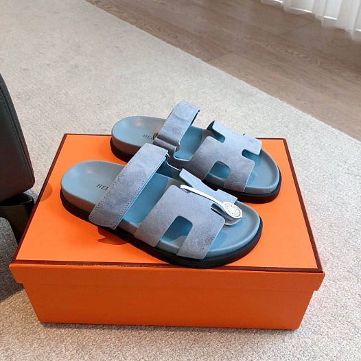Женские сандалии Hermes Premium - Blue   