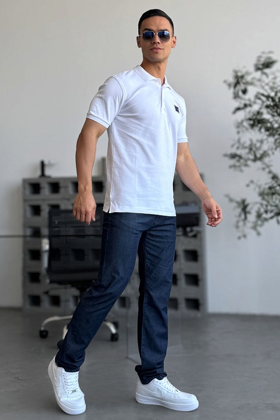 Классическое мужское поло Tommy Hilfiger белого цвета