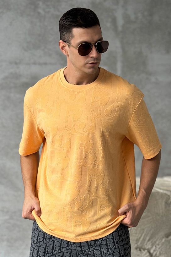 Мужская футболка Dior оранжевого цвета