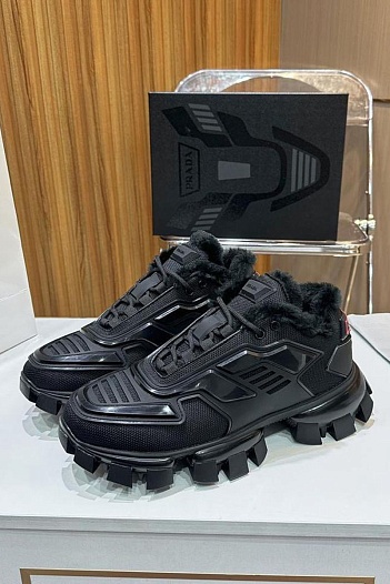 Кроссовки с мехом Prada Cloudbust Thunder - Black   
