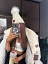 Комплект из шапки и шарфа бежевого цвета Louis Vuitton