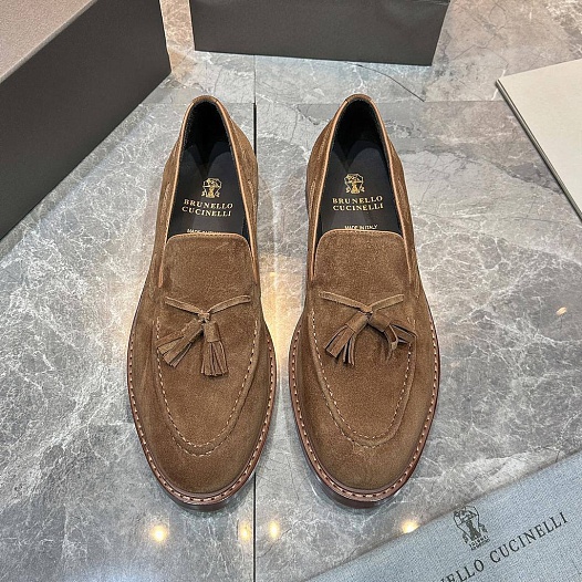 Замшевые лоферы Brunello Cucinelli tassels - Brown   