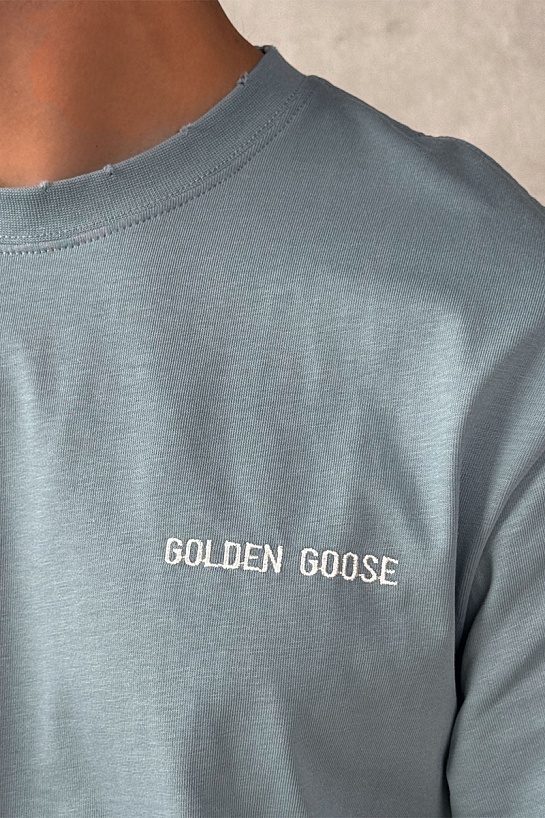 Мужская синяя футболка Golden Goose