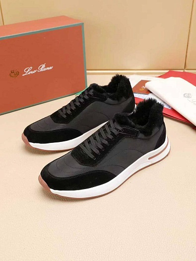 Кроссовки с мехом Loro Piana Week End Walk Evo    