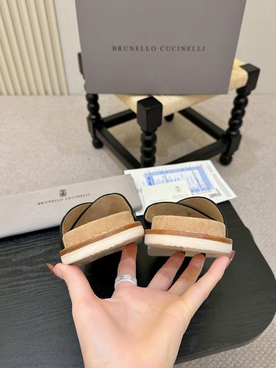 Кожаные шлёпанцы Brunello Cucinelli Crossover
