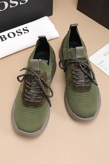 Текстильные кроссовки Hugo Boss Titanium - Green   
