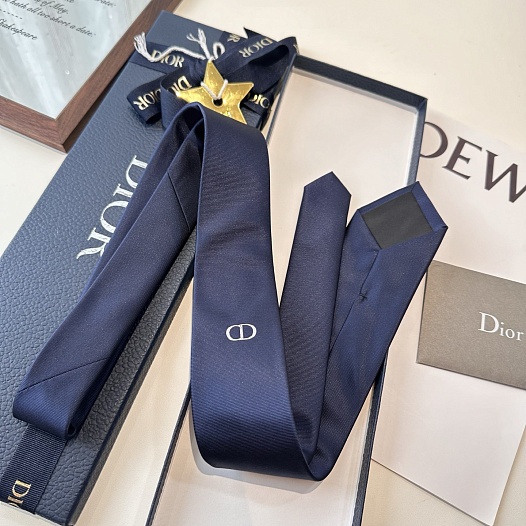 Галстук Dior logo-embroidered premium - Navy   