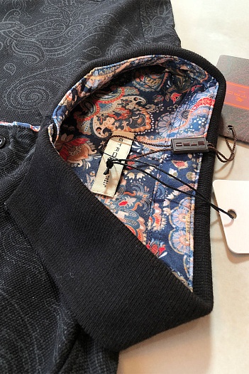 Чёрное мужское поло Etro embroidered-logo   