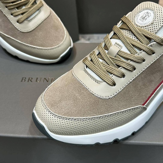 Мужские кроссовки Brunello Cucinelli бежевого цвета
