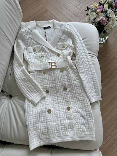 Женское бандажное платье с ремнем Balmain   