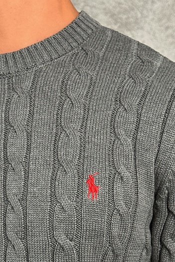 Мужской свитер Polo Ralph Lauren cable-knit - Grey   