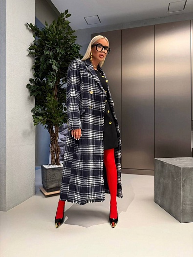 Женское пальто в клетку Schiaparelli premium   