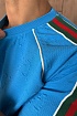 Голубая оверсайз футболка Gucci logo all-over embossed