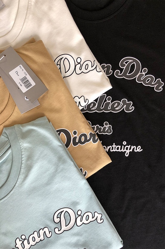 Сине-зелёная мужская футболка Christian Dior Atelier