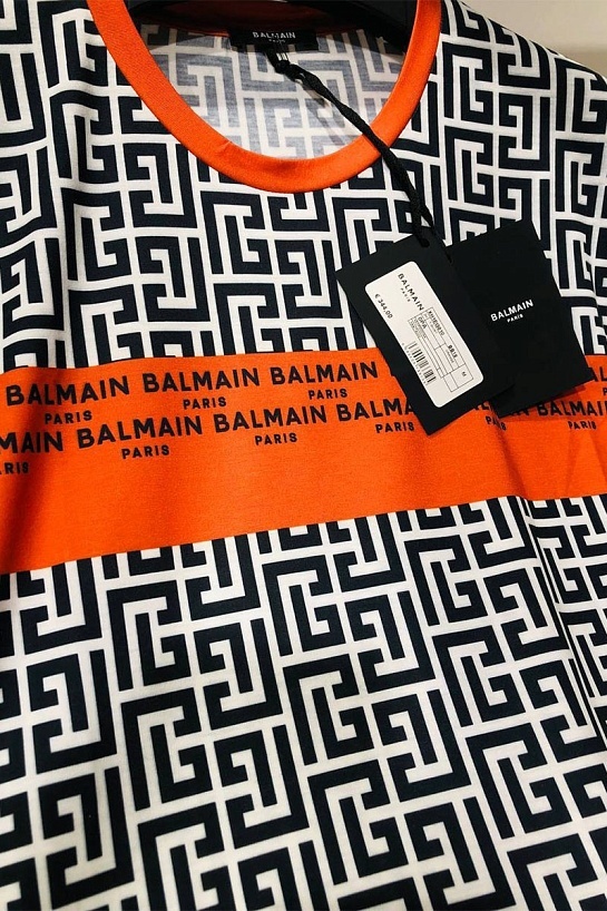Мужская футболка Balmain monogram-print