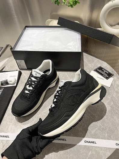 Женские кроссовки Chanel Premium - Black   