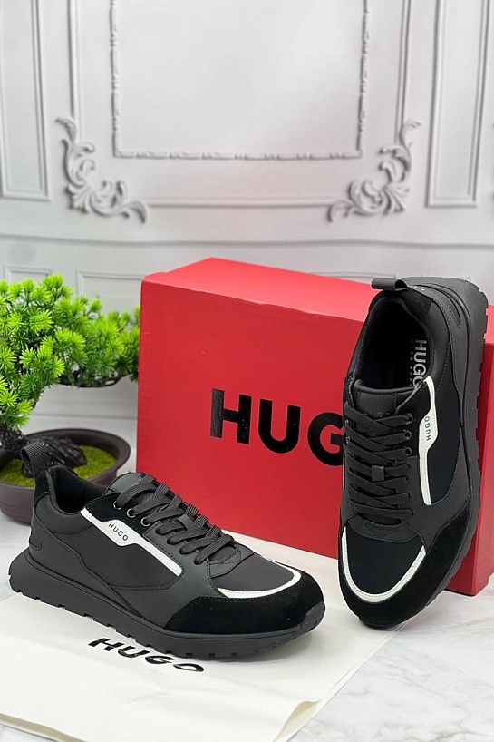 Комбинированные кроссовки Hugo Boss Icelin Runn - Black / White