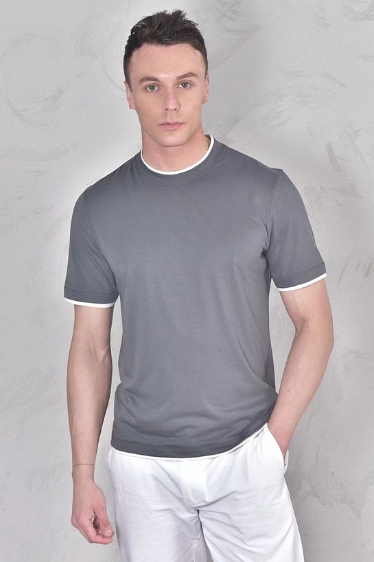 Футболка Brunello Cucinelli Premium layered-effect - Dark Grey