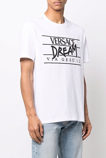 Белая мужская футболка Versace Dream via Desu 12   