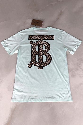 Мужская футболка Burberry TB logo on back - Light Green   