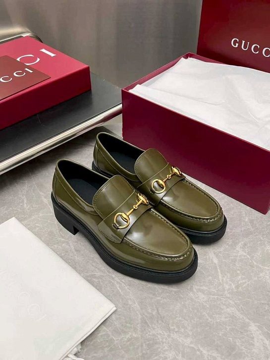 Женские кожаные лоферы Gucci Horsebit premium