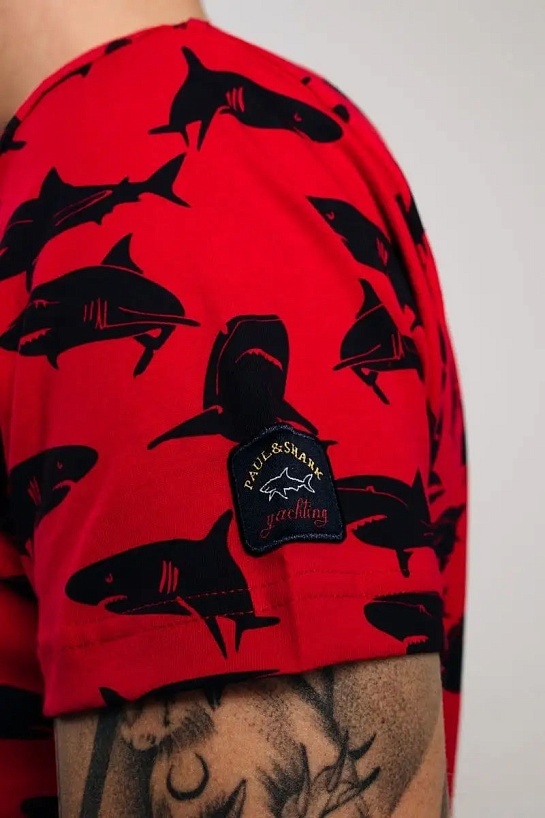 Красная мужская футболка Paul&Shark