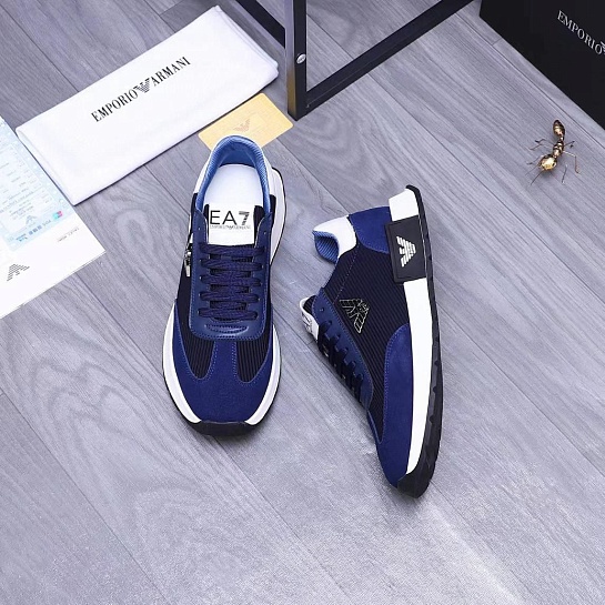 Мужские кроссовки Emporio Armani logo-plaque - Navy