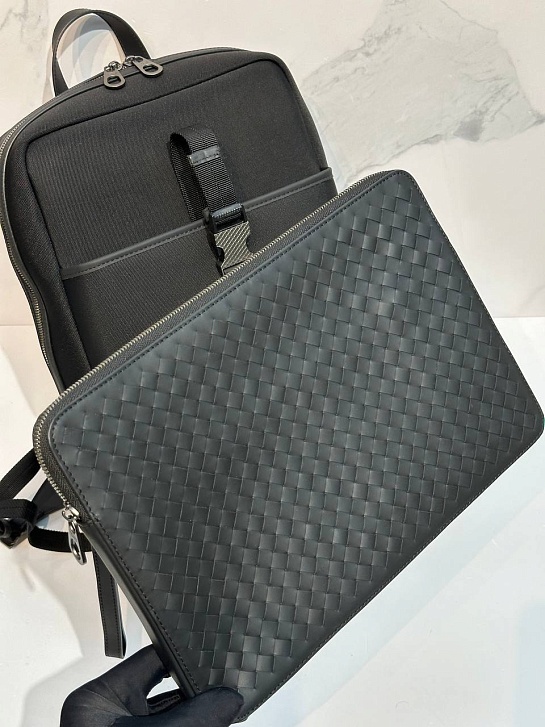 Черный рюкзак Bottega Veneta premium 36x25x15 см