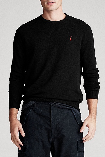 Мужской чёрный джемпер Polo Ralph Lauren embroidered logo   