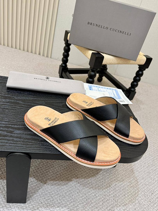 Кожаные шлёпанцы Brunello Cucinelli Crossover