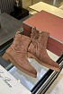 Женские замшевые сапоги Loro Piana premium - Brown