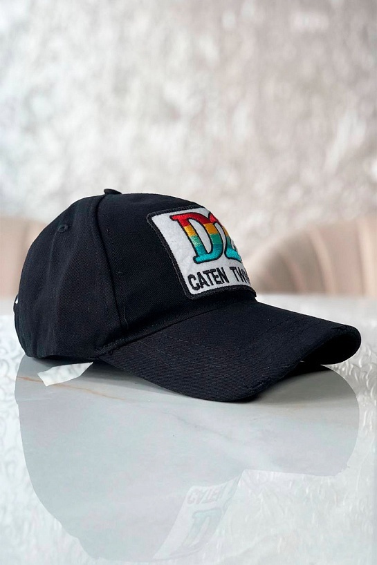 Мужская чёрная бейсболка Dsquared2 Caten Twins