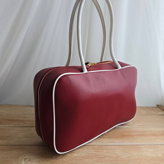 Кожаная сумка тоут MIU MIU Beau 36x21 см - Red