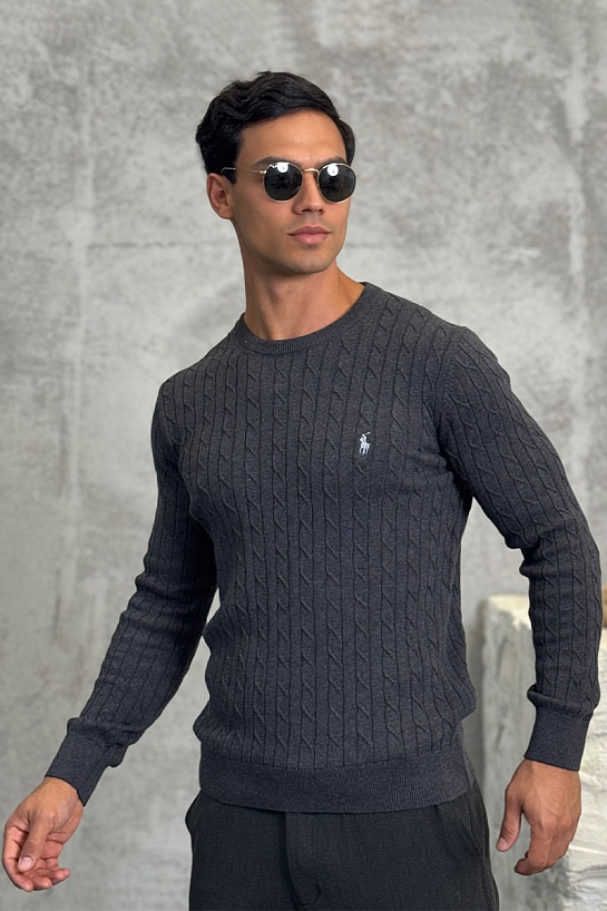 Мужской джемпер Polo Ralph Lauren cable-knit - Dark Grey