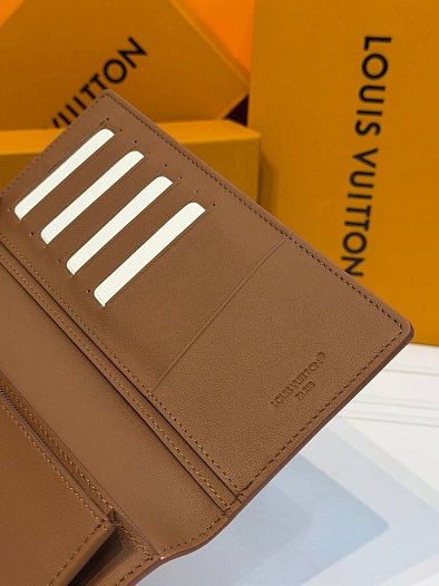 Кожаный бумажник Louis Vuitton Brazza premium 10x19x2 см   