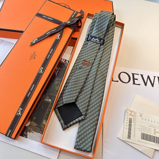 Галстук Hermes Jetez l'Ancre premium - Grey