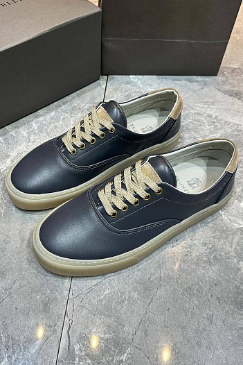 Кожаные кеды Brunello Cucinelli Sail low-top - Grey   