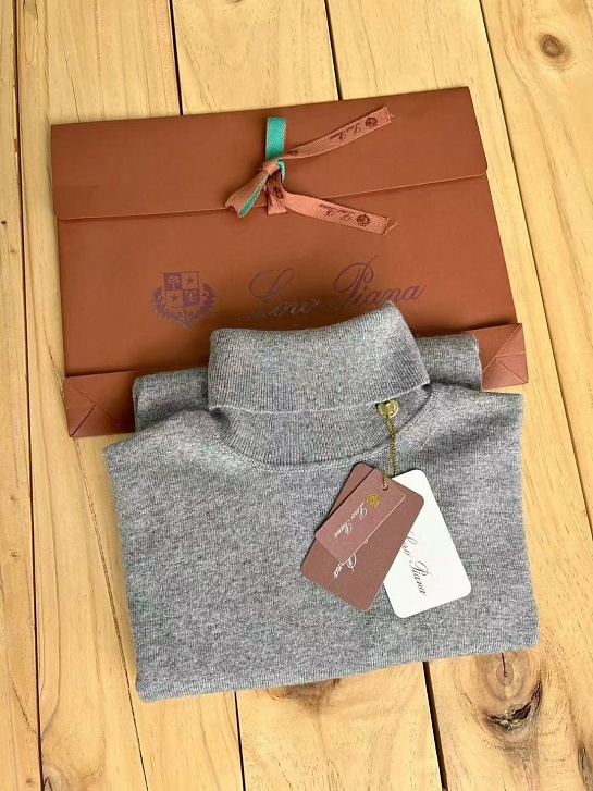 Мужская водолазка Loro Piana Premium - Light Gray