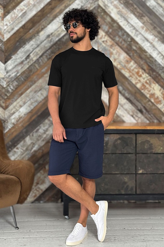 Мужская чёрная футболка Zegna logo-embroidered