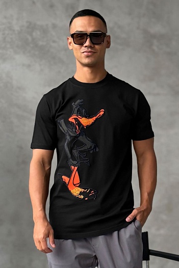 Мужская чёрная футболка Iceberg x Looney Tunes   