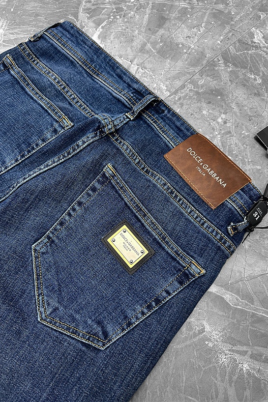 Синие джинсы с ремнём Dolce & Gabbana