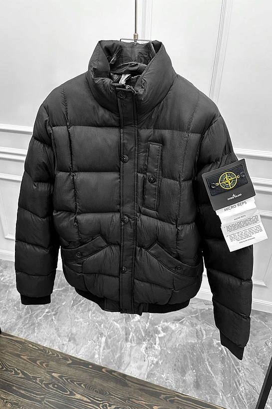 Мужская чёрная куртка Stone Island compass-patch