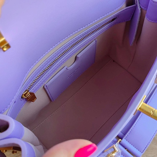 Женская кожаная сумка Balmain B-Buzz 23x21x11 см - Purple