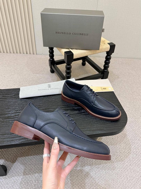 Кожаные ботинки Brunello Cucinelli derby - Navy