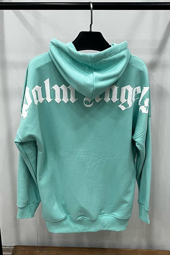 Бирюзовое оверсайз худи Palm Angels Classic logo-print