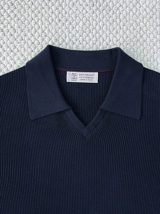 Мужское синее поло Brunello Cucinelli Premium